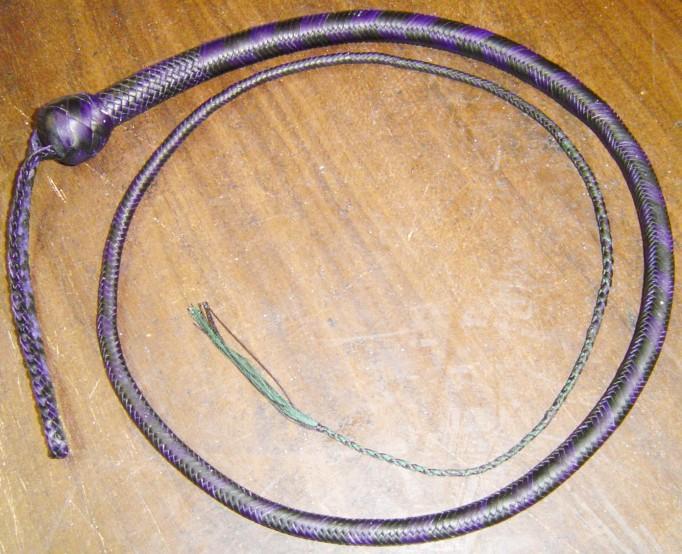 4ft Purple and Black 20 plait Custom Signal Whip B.jpg
